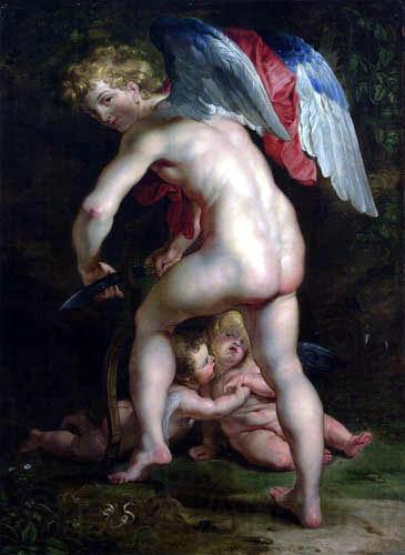 Peter Paul Rubens Amor schnitzt den Bogen